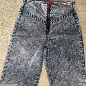 GUESS High Waist Stretch Acid Wash Skinny Jeans